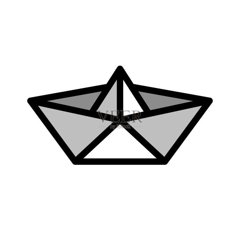 纸船船只填充样式图标图标素材
