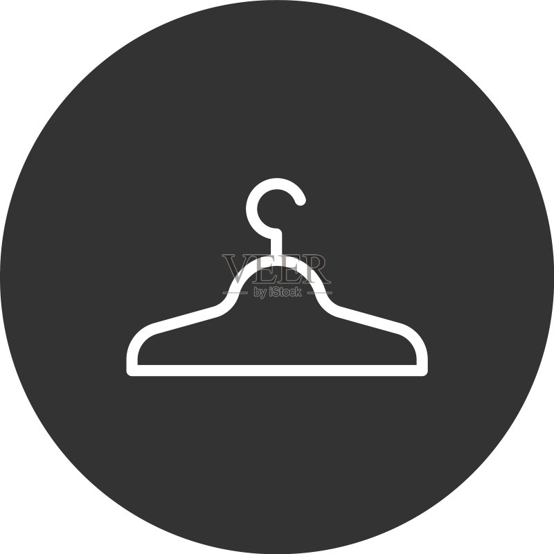 白色背景上的衣架图标图标素材