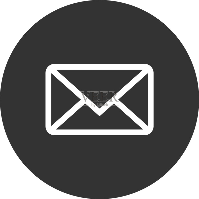 白色背景上的信封图标图标素材