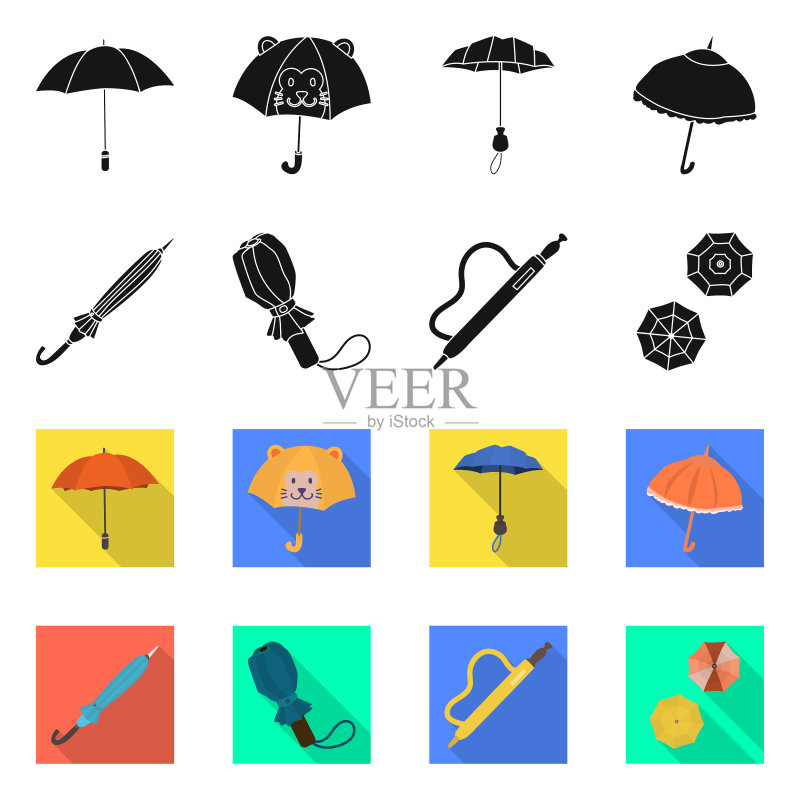 设计保护和封闭Logo集图标素材