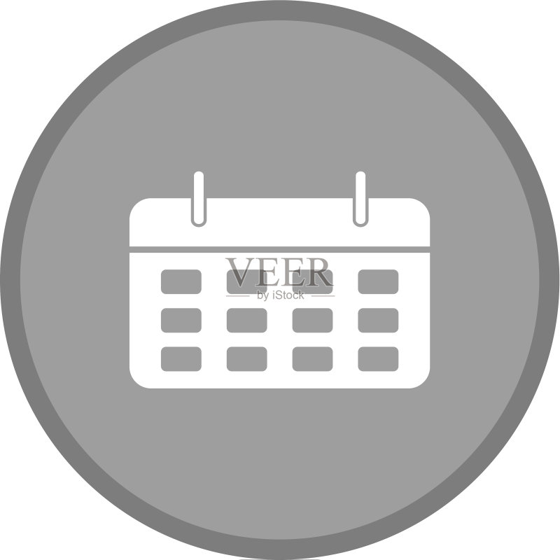 彩色背景日历字形图标素材