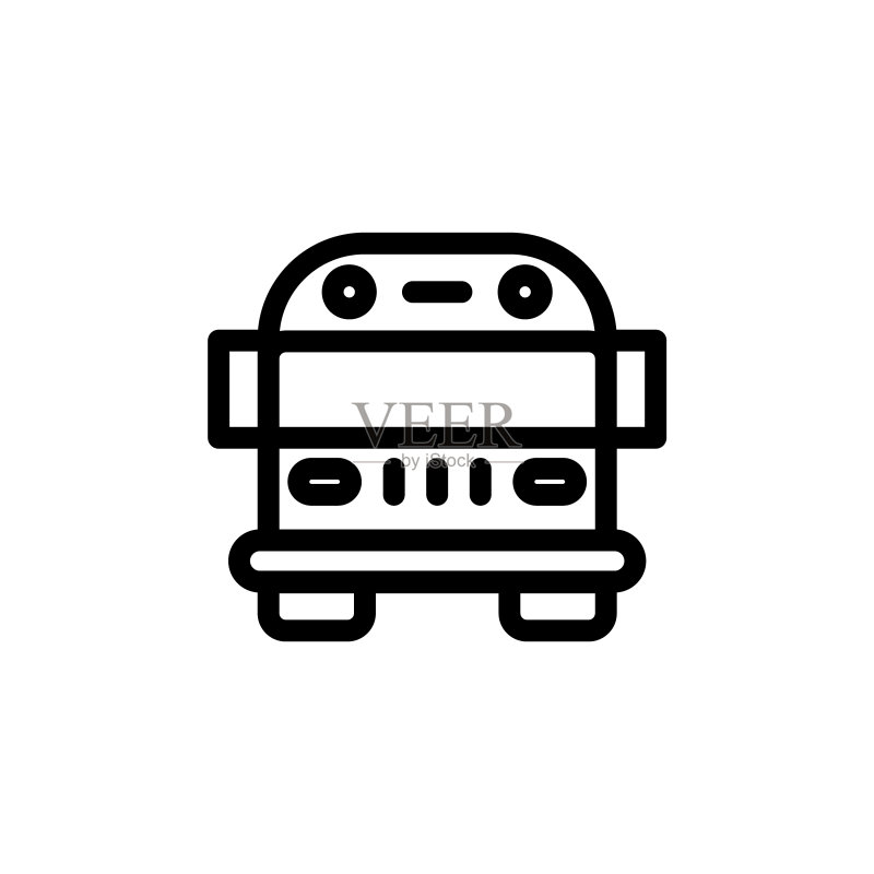 扁平线条巴士图标符号logo模板图标素材