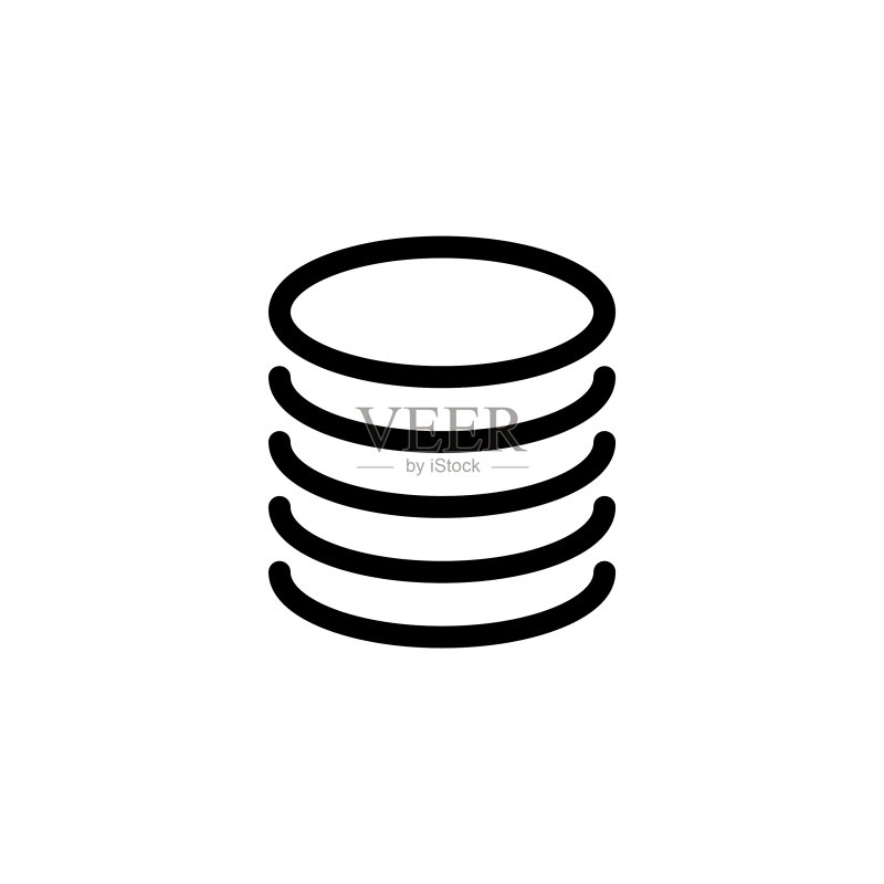 扁平线条硬币图标符号标志模板图标素材