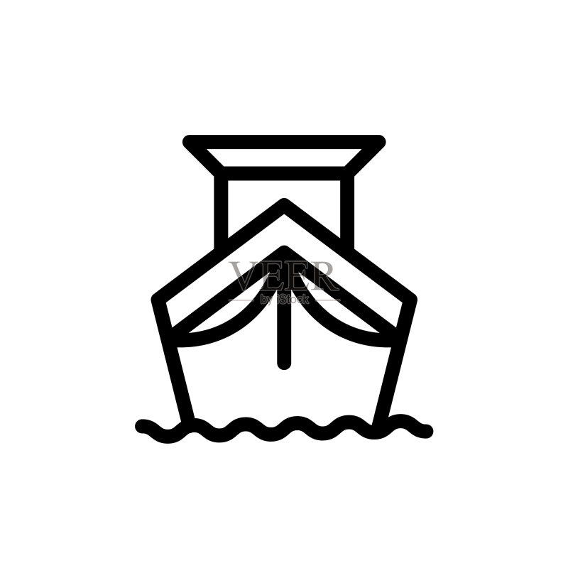 扁平风格货船图标符号标志图标素材