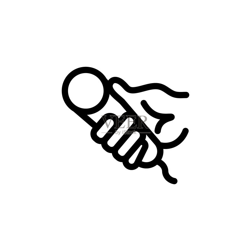 扁平风线性麦克风图标符号Logo图标素材