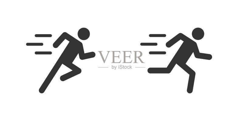 男子快速奔跑图标,跑步者标志,运动符号,矢量图图标素材