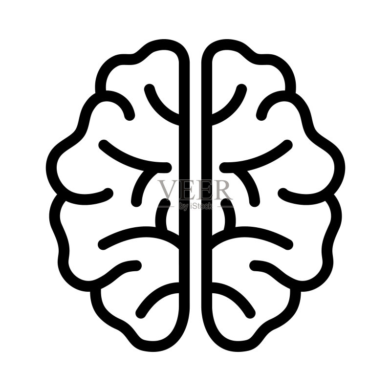 大脑轮廓图标设计矢量插图模板图标素材
