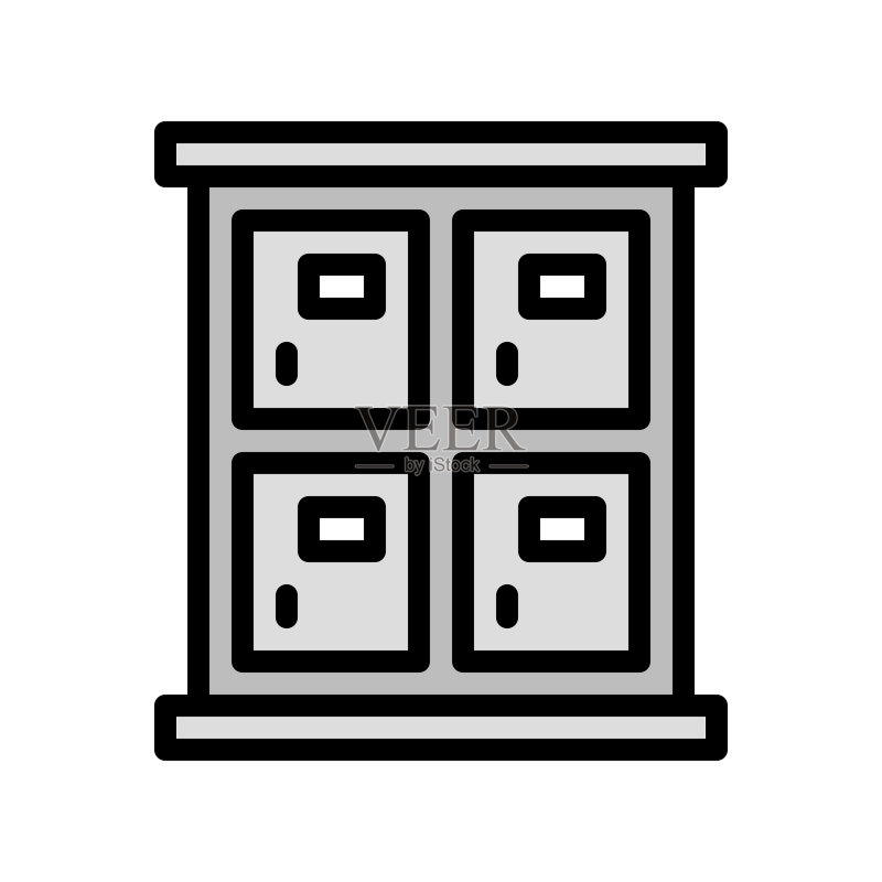 返校储物柜填充设计图标图标素材