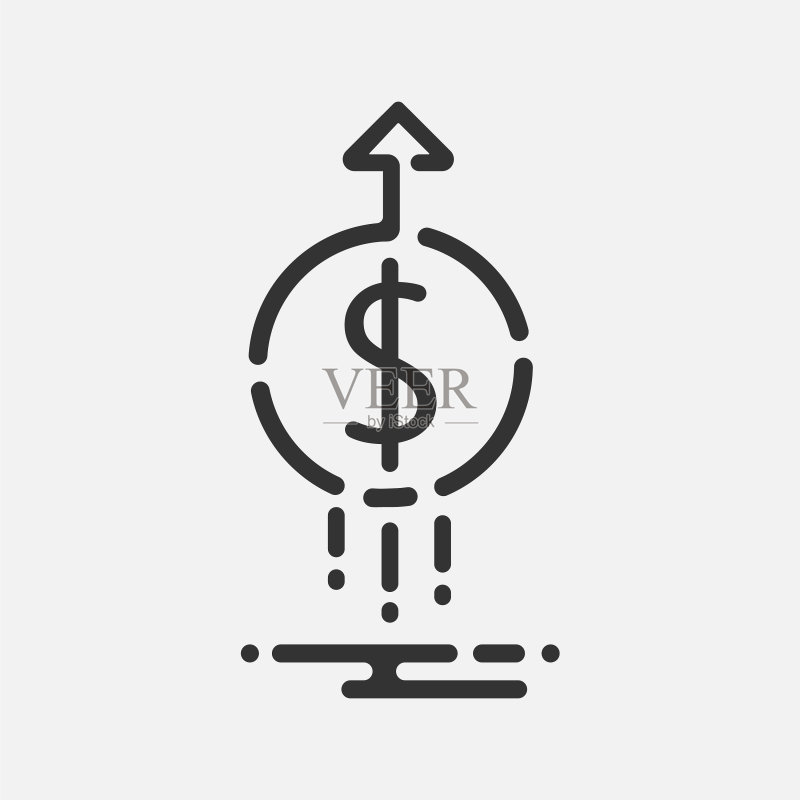 白色背景上的金融增长图标图标素材