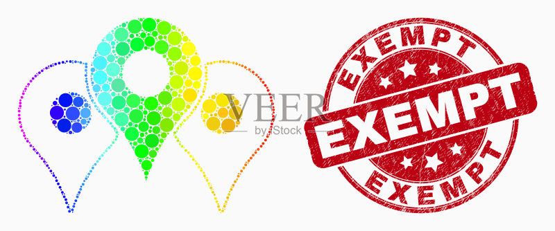 彩色像素地图标记图标图标素材
