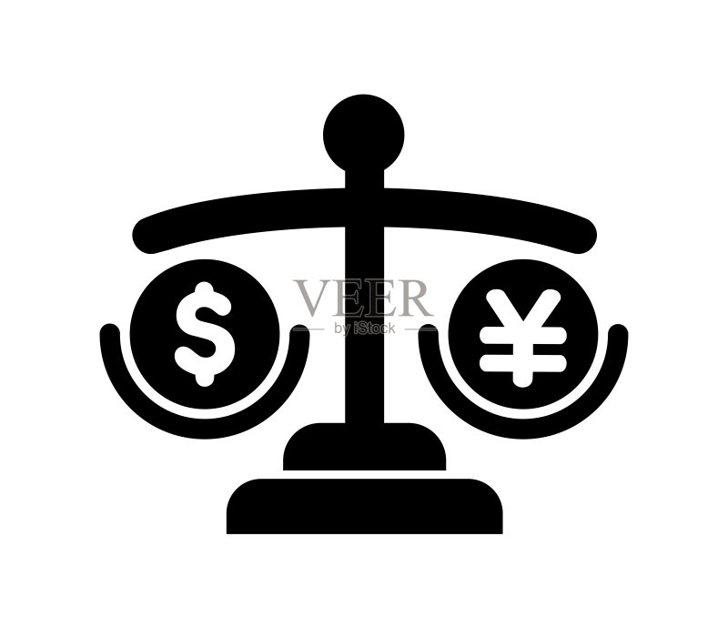 美元日元汇率矢量图标图标素材