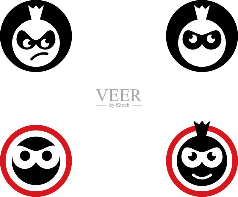 忍者面部Logo图标素材