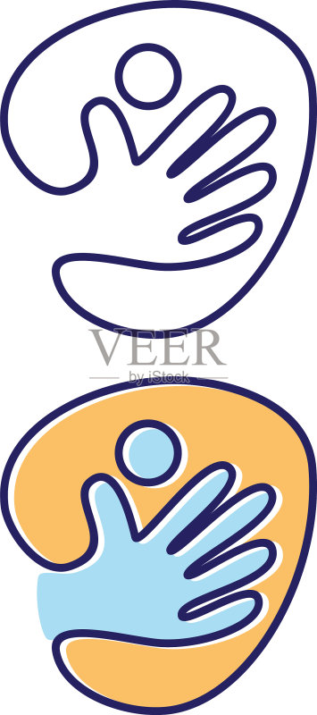 白色背景上的抽象手形人物图标符号图标素材