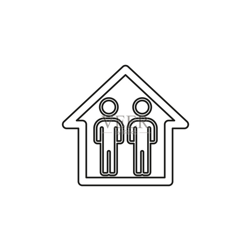 家庭图标和房屋轮廓图标素材