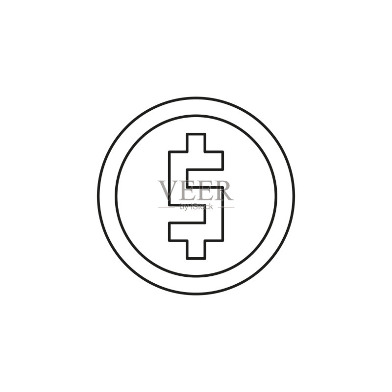 美元硬币图标 - 投资符号图标素材