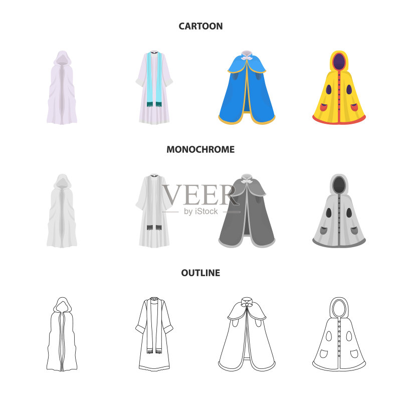 服装材料标志集独立物体图标素材