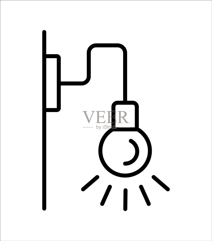 现代工业壁灯矢量线条图标图标素材