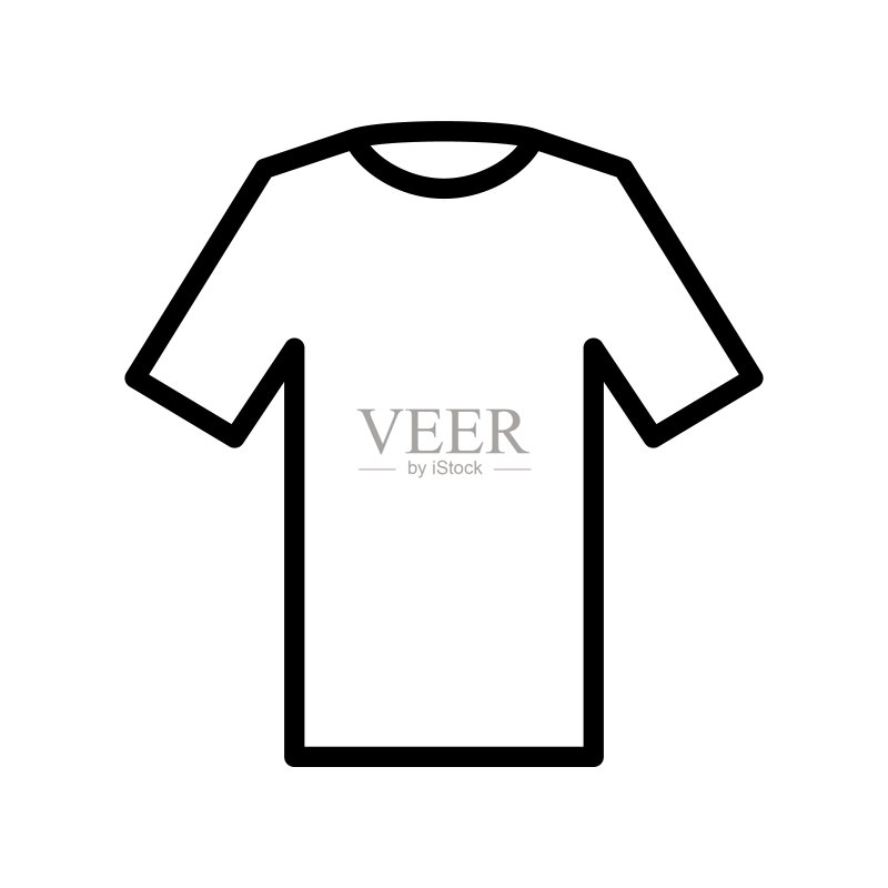 服装扁平线条图标:移动概念和网页设计的轮廓标志,商店图标素材