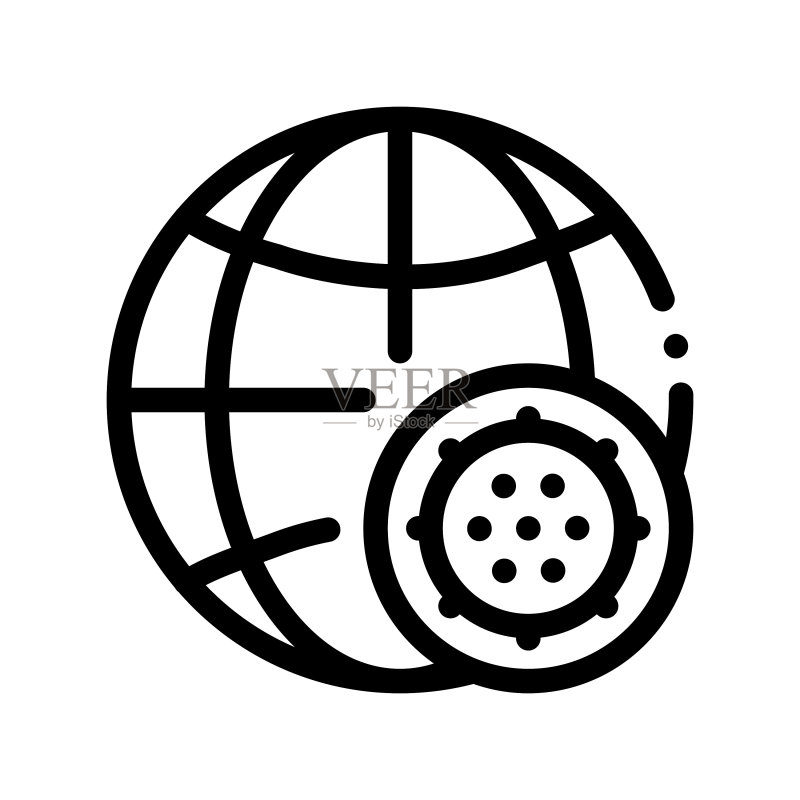 微观细菌和行星标志图标图标素材