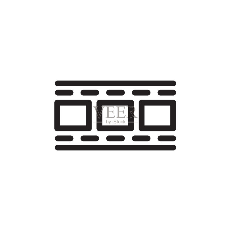 扁平风格电影胶片图标logo元素图标素材