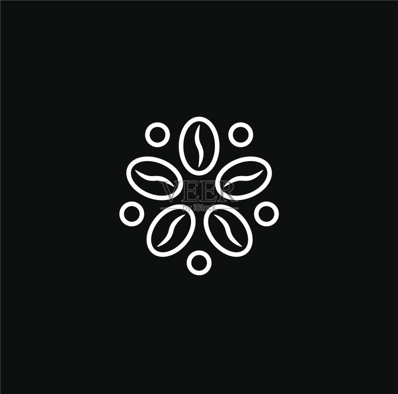 现代概念咖啡豆图标Logo图标素材