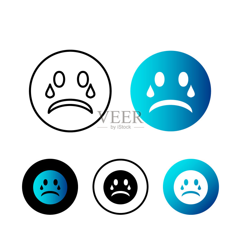 抽象哭泣表情图标图标素材