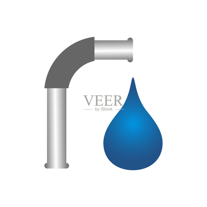 水滴标志:生态矿物自然图标素材
