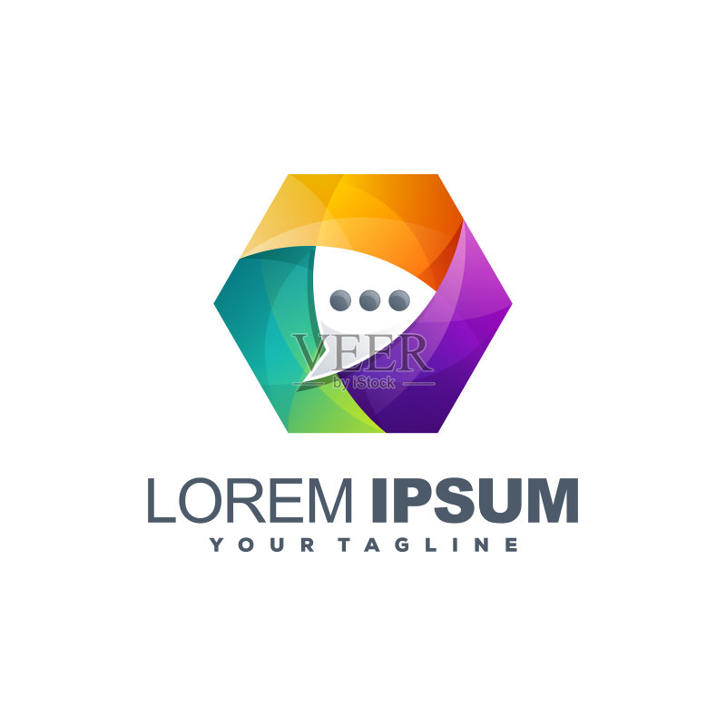 渐变聊天Logo设计图标素材