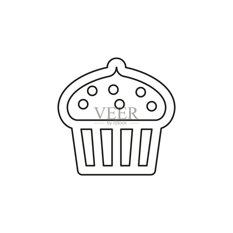 纸杯蛋糕、松饼-甜点图标素材
