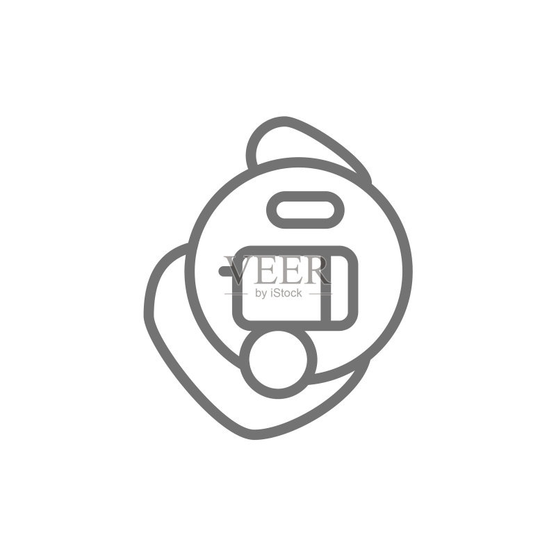 耳内助听器线条图标图标素材