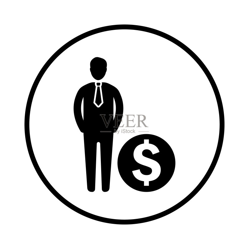 债务人贷款图标黑色矢量设计图标素材