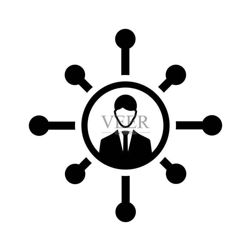 商业、连接图标,黑色矢量图形图标素材