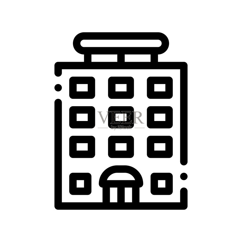塔楼建筑标志细线图标图标素材