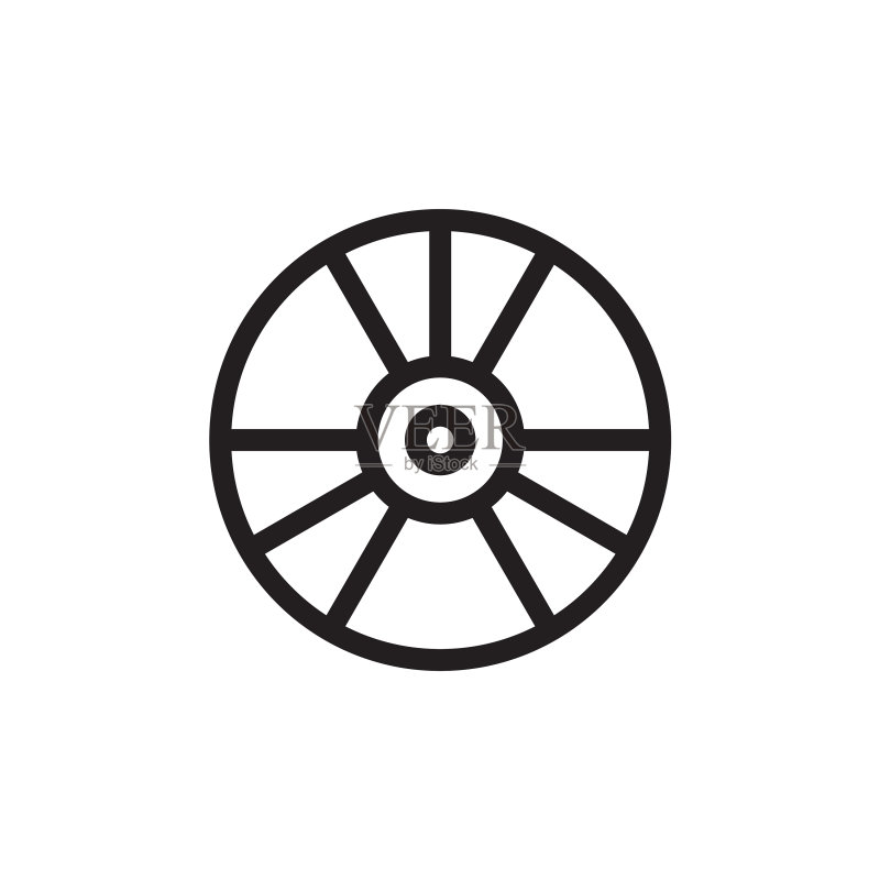扁平线条CD光盘图标Logo元素图标素材