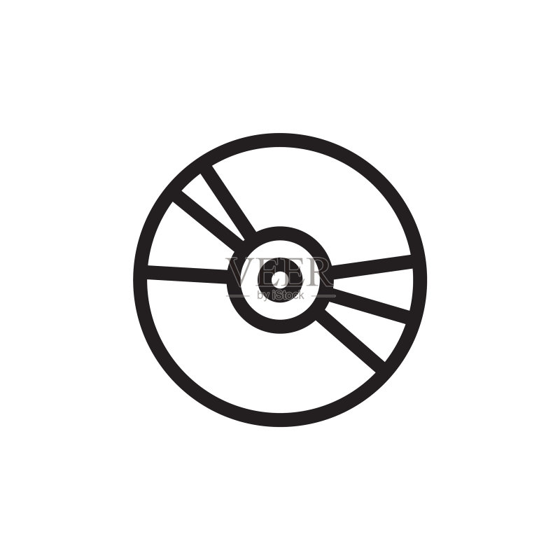 扁平线条CD光盘图标Logo元素图标素材