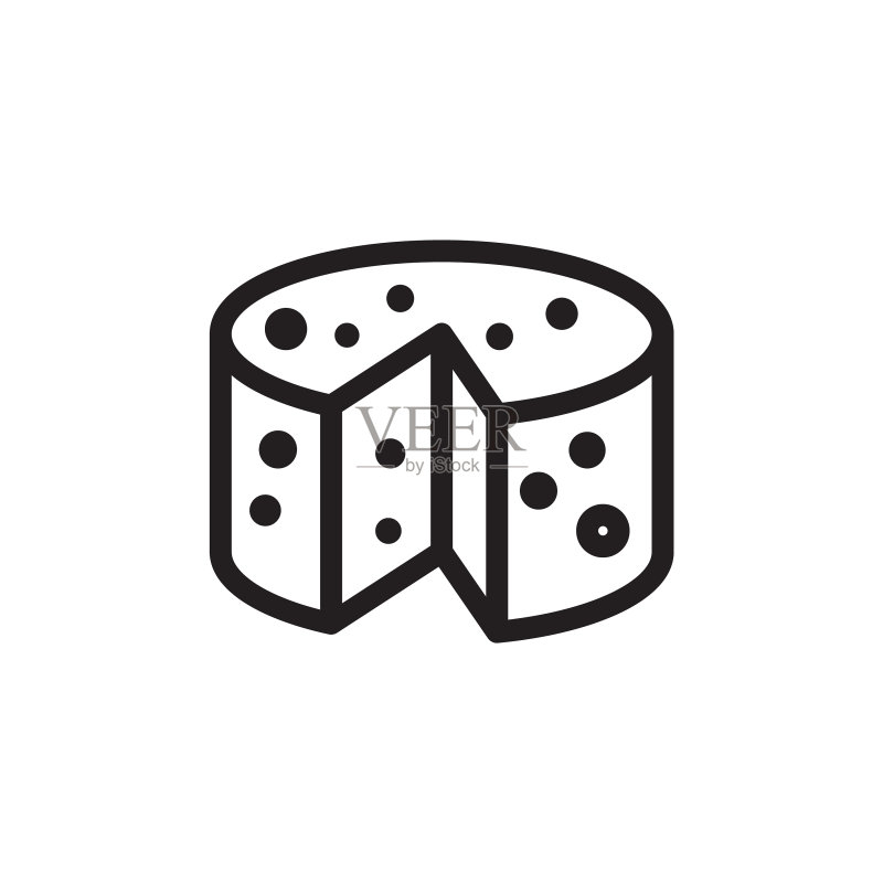 扁平线条奶酪轮图标logo元素奶酪图标素材