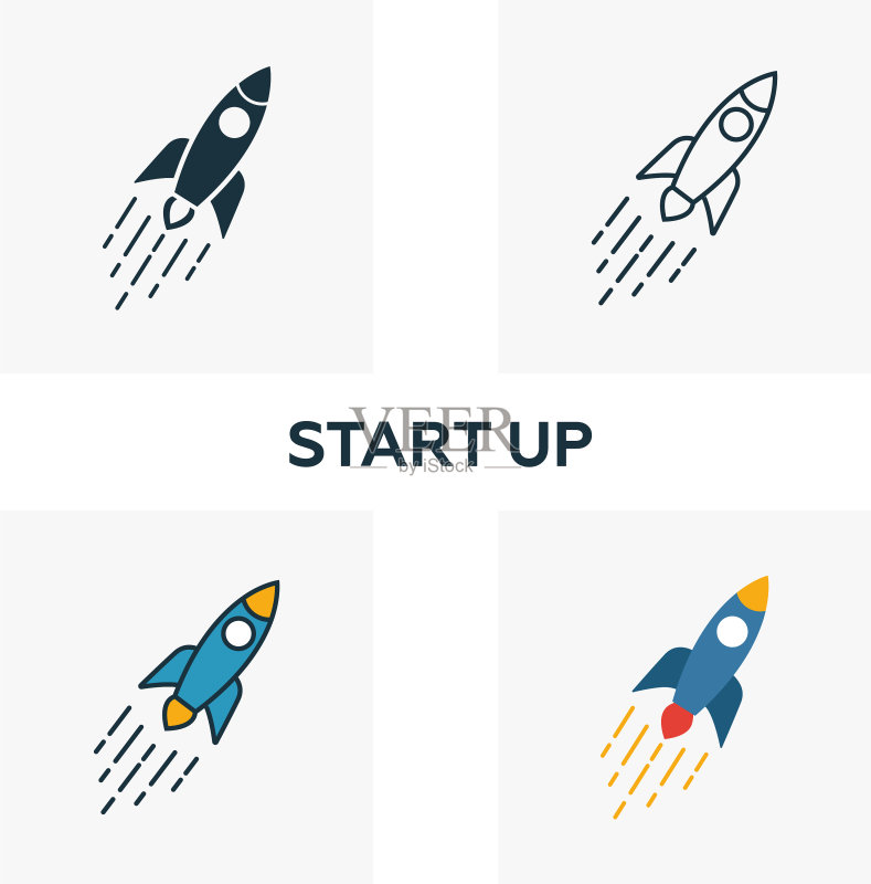 不同元素的创业图标集图标素材