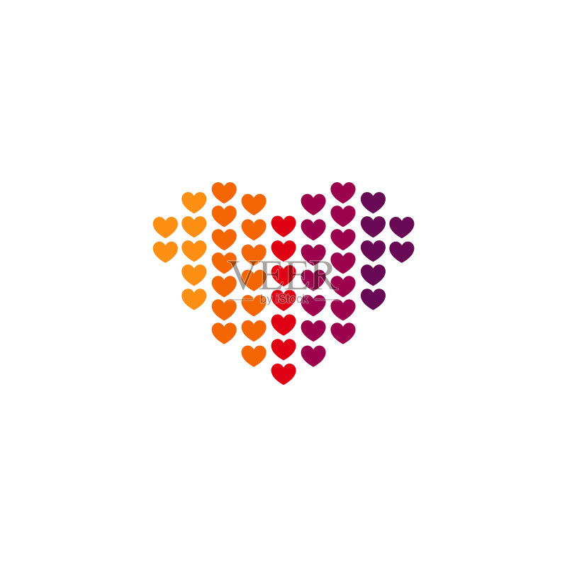 现代彩色爱心logo设计 V3图标素材