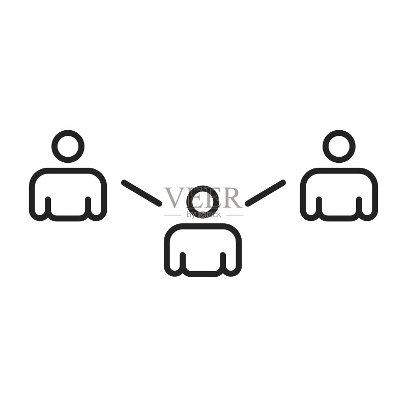 线条风格的团队合作图标图标素材