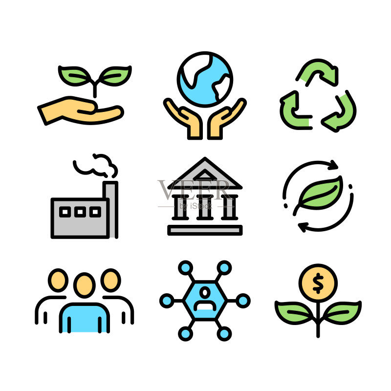 ESG概念简约图标矢量图图标素材