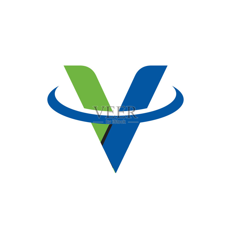 时尚V字母Logo设计概念图标素材