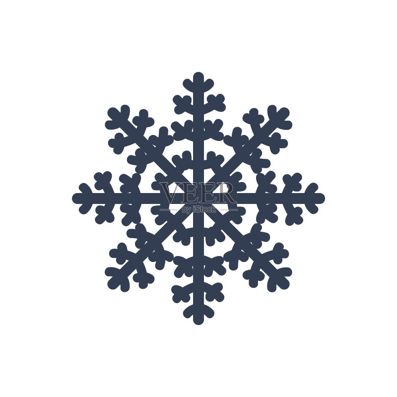 雪花图标黑色剪影雪花标志图标素材