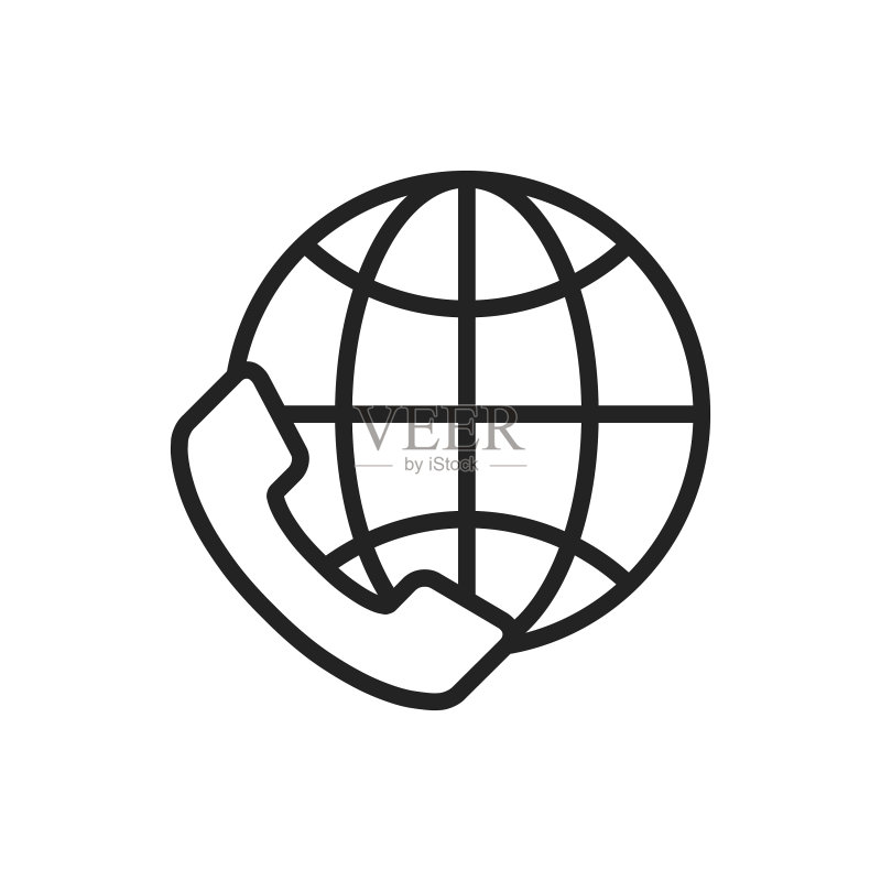 线性风格的地球行星Web图标图标素材