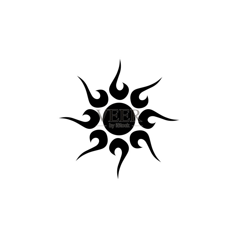 太阳耀斑夏日阳光射线扁平图标图标素材