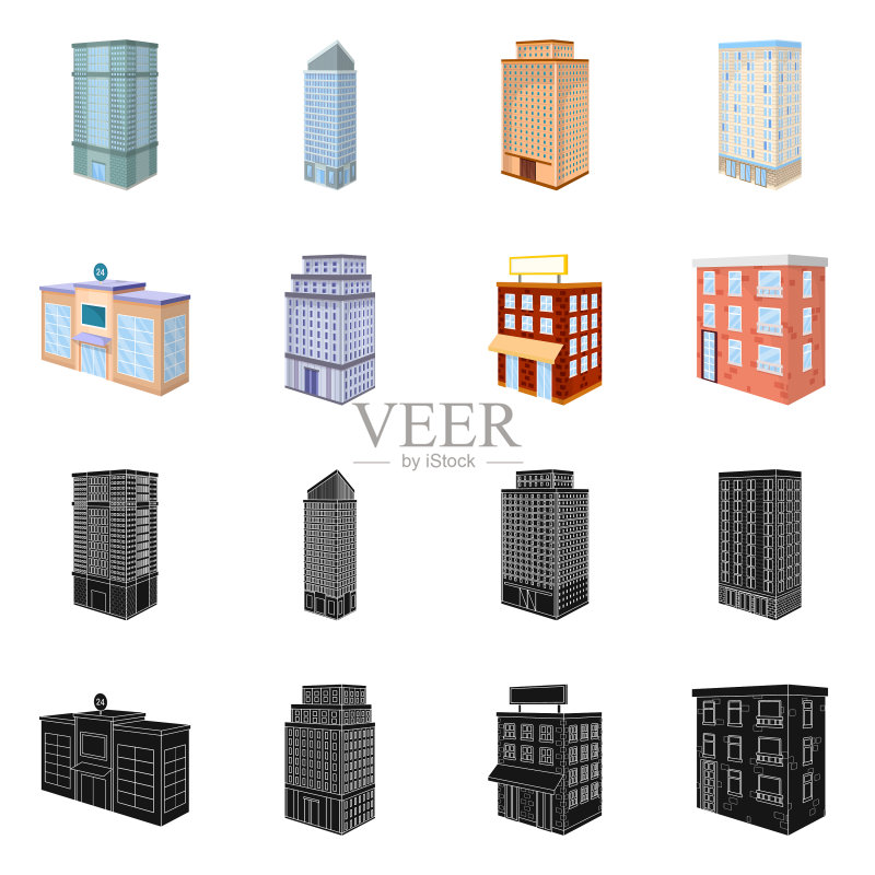 建筑和建筑图标素材