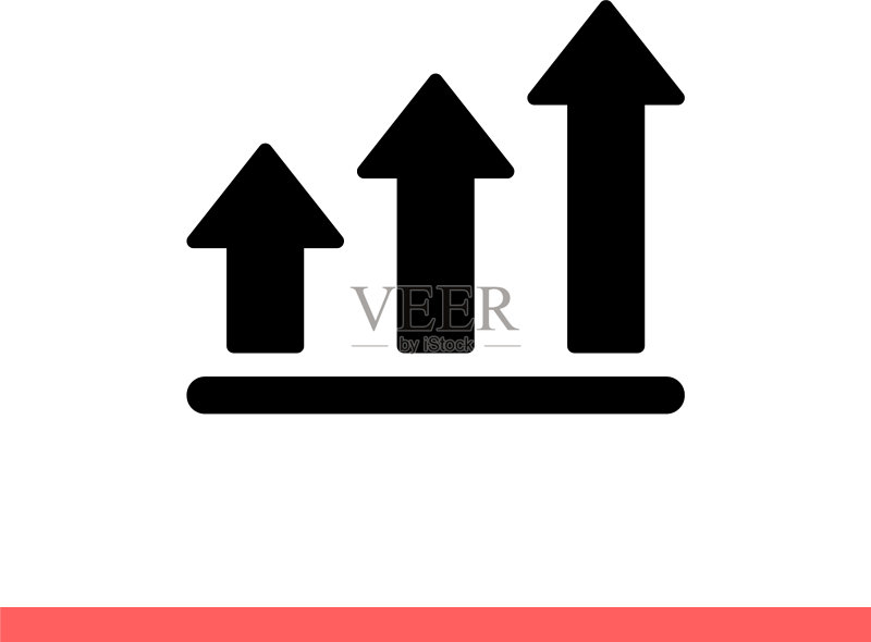 用于Web或移动应用程序的增长条形图图标图标素材