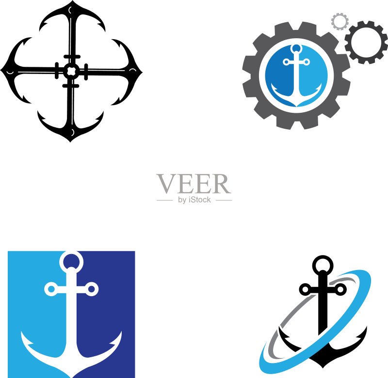 船锚图标Logo模板图标素材