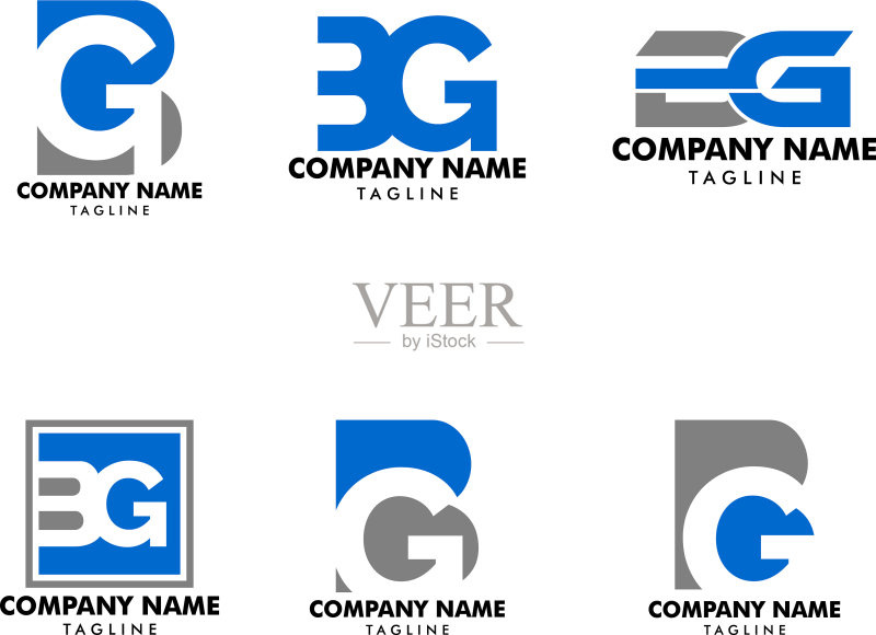 字母BG的logo模板设计素材图标素材