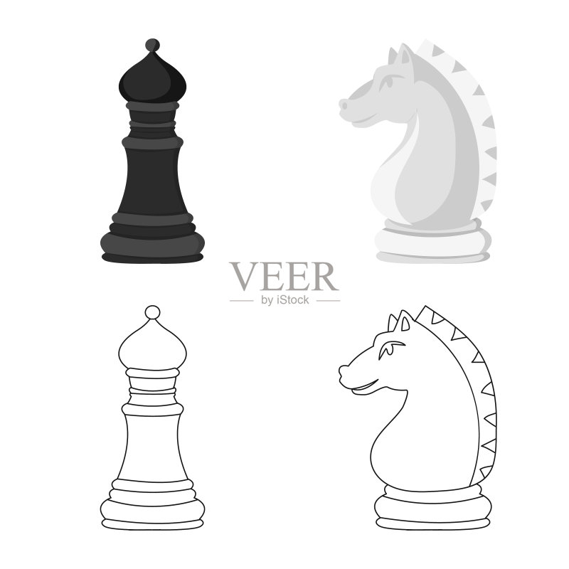 将死棋与细线条图标设计图标素材