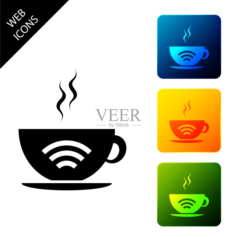 提供免费WIFI的咖啡店图标图标素材